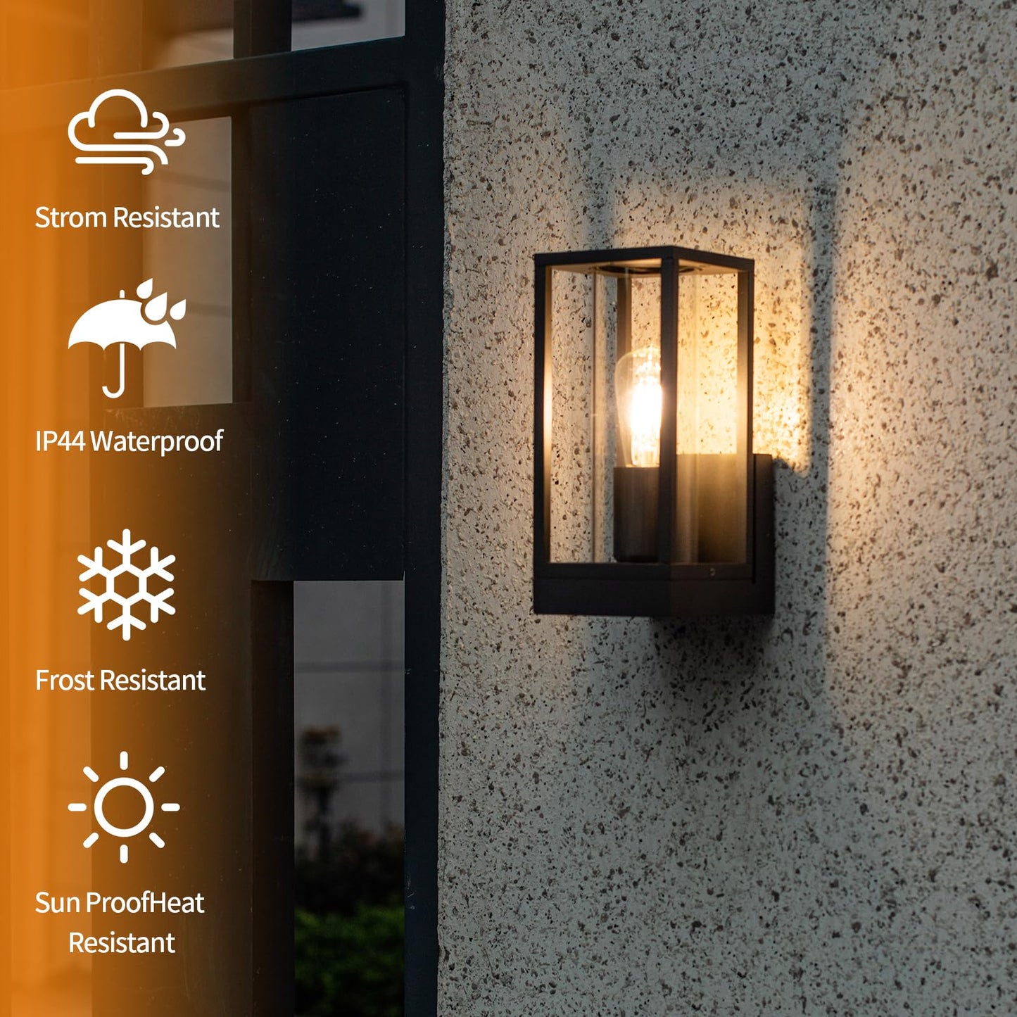 Dandray Outdoor Light Fixture Wall Sconce  Anti-Rust Porch Lights  Aluminum Exterior Lighting Fixtures  Waterproof Wall Sconce Lantern Lamp Patio  Garage  Doorway  Entryway