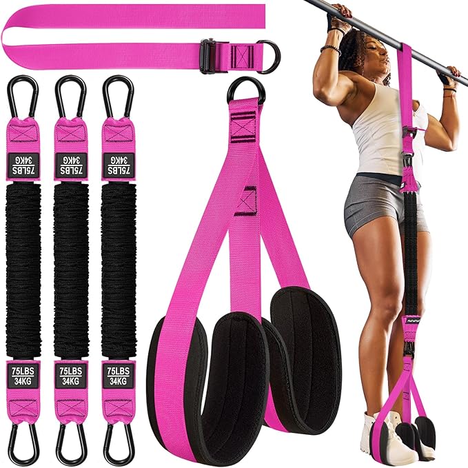 HPYGN Two Foots Pull Up Assistance Bands, Heavy Duty Resistance Band for Pull Up Bar, Adjustable Weight/Size with Fabric F...