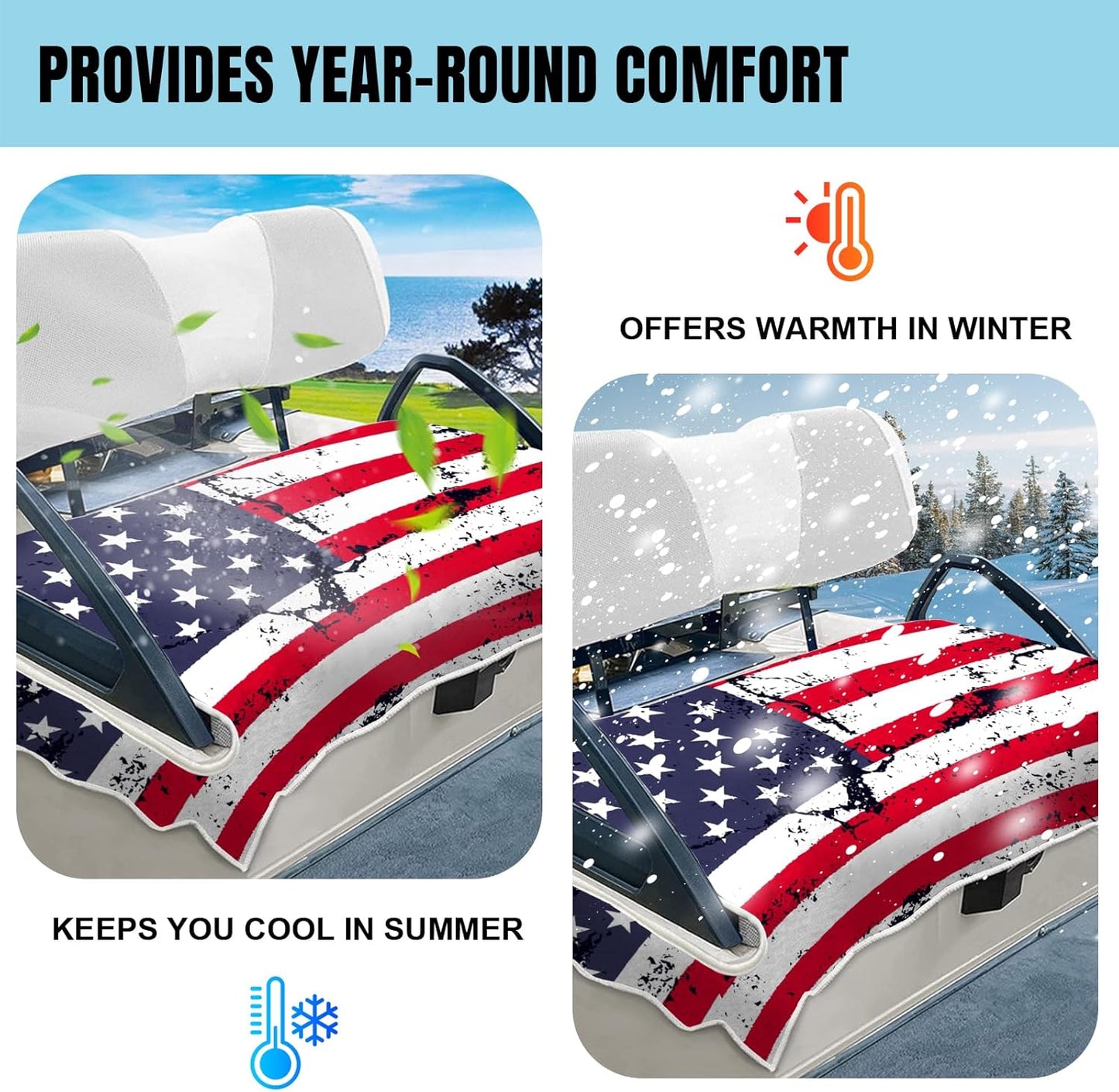 Custom Golf Cart Seat Covers, Personalized Golf Cart Seat Towel with Your Text, Image & Logo,100% Microfiber Keeps the Seat Cool and Comfortable, Fit for Yamaha, EZGO, 2-Seat Golf Carts and Club cars