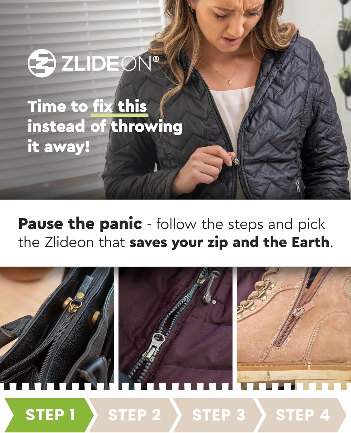 ZlideOn Zipper Pull Replacement - 7pcs, Silver, Large - Instant Zipper Replacement Slider Multipack
