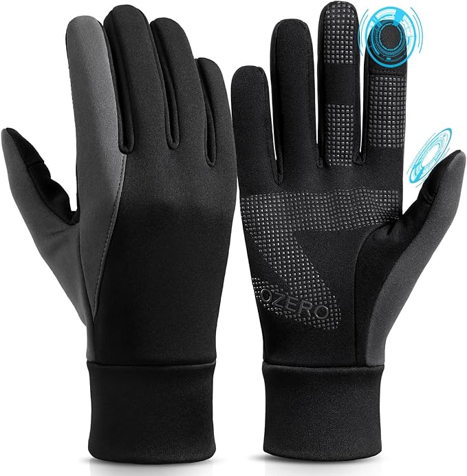 OZERO Winter Touchscreen Gloves for Men: Warm Running Gloves Windproof Water Resistant - Lightweight Thermal Glove for Hik...