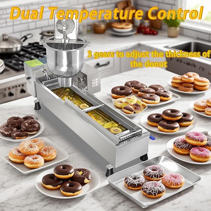 Commercial Single Row Mini Donut Maker Machine,Frying Donuts Maker,Automatic Doughnut Maker, For Restaurant, Bakery, Party, Dessert Shop, 450-800 Pcs/Hour