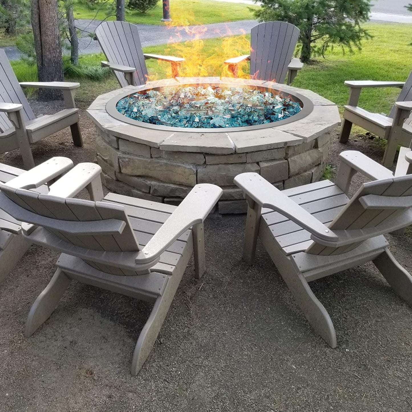 Stanbroil 25 Inch Drop-in Fire Pit Pan, Gas Fire Pit Burner Inserted for Propane & Natural Gas, BTU 147,000 Max