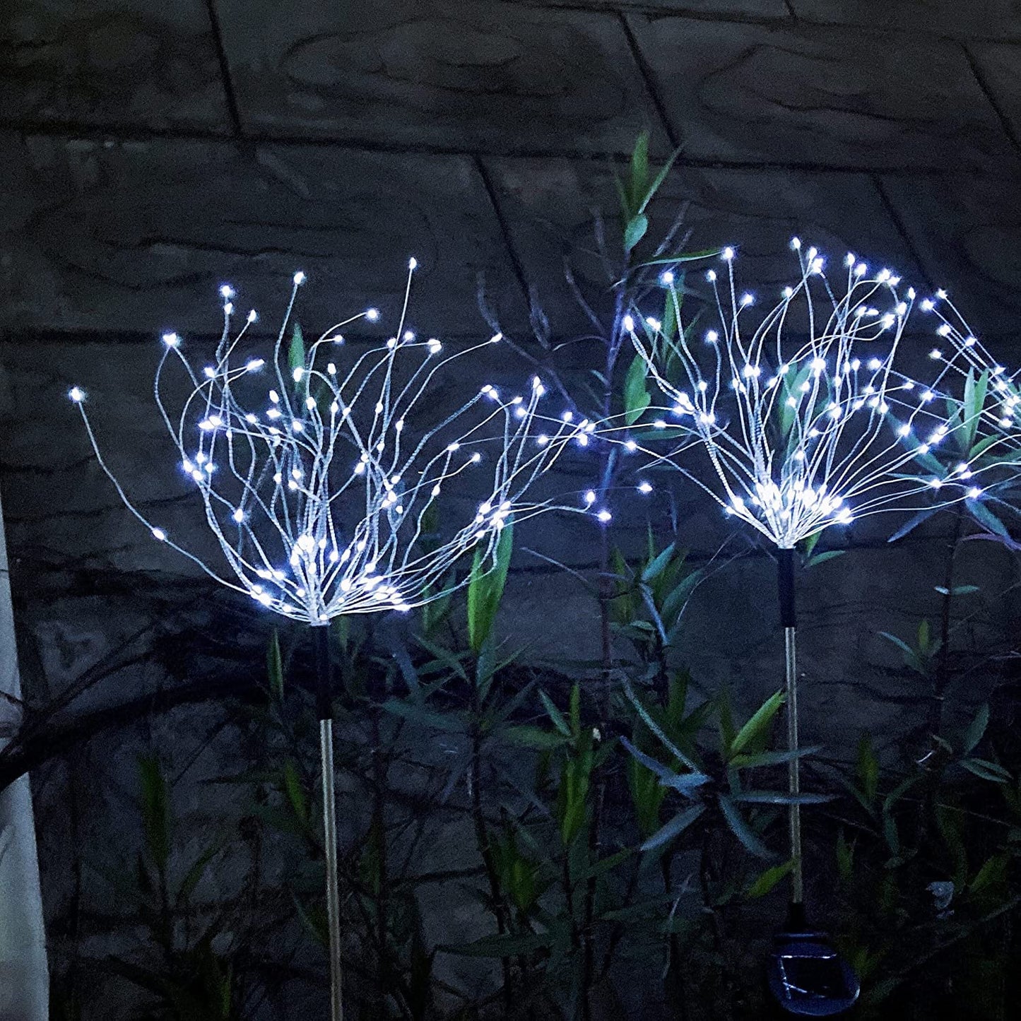 Jjgoo Solar Firework Garden Lights, 2 Pack 180 Leds, Waterproof Cool White For Outdoor Decor, Pathway, Party, Wedding