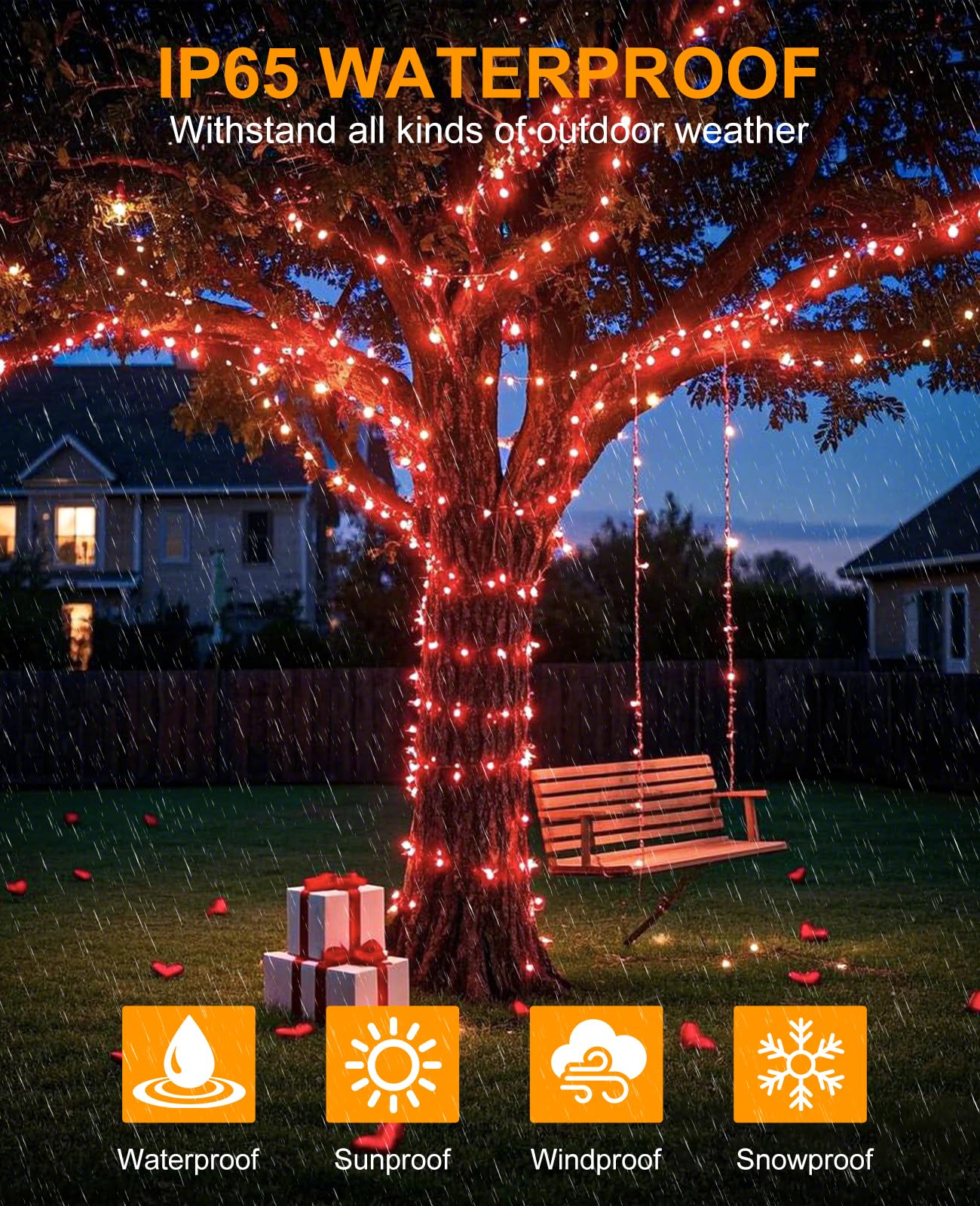 157Ft 480 Led Christmas Lights Outdoor  Led Plug In Christmas Tree Lights Waterproof  8 Modes Green Wire Twinkle String Light For Indoor Room Patio House Holiday Decorations  Red