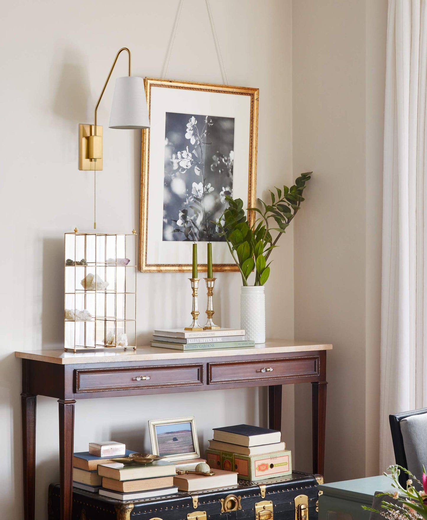Jeenkae Modern Brass Wall Sconces Set Of Two, Fabric Shade, Pull Chain, Model T3063Bu-J-C-2