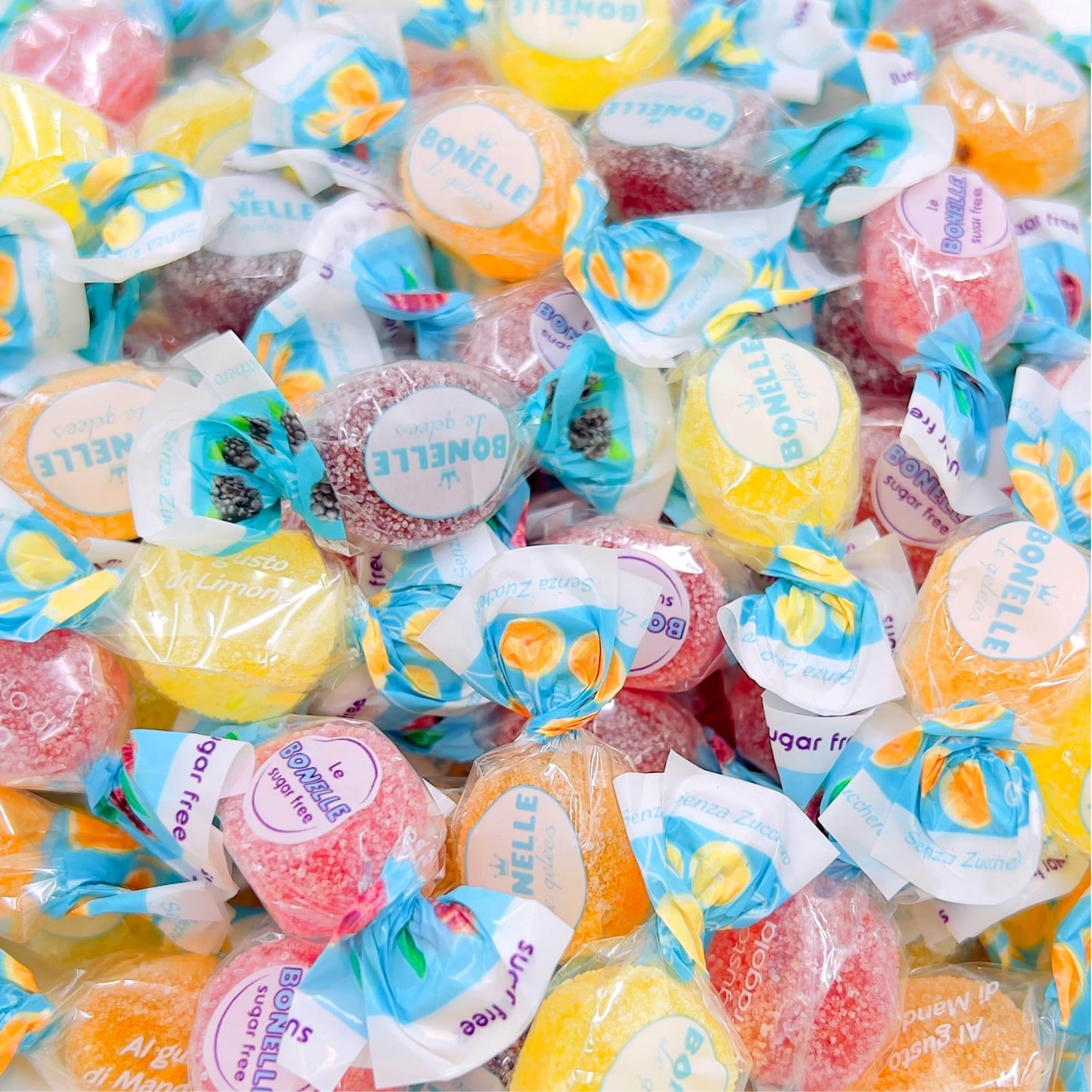 Bonelle Italian Sugar-Free Fruit Jelly Candy  Individually Wrapped (1 Pound Bag - Approx. 110 Count)
