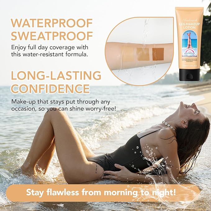 Leg Makeup Waterproof No Transfer, Leg And Body Scar Cover Up, Tattoo Cover Up Makeup Waterproof For Long Lasting, Even Skin Tone, Natural Radiance, For All Skin Tones (#02 Medium Glow)