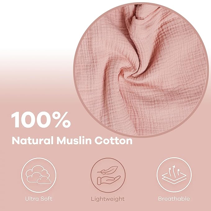 Owlowla Muslin Changing Pad Cover 2PACK,Soft Muslin Cotton Diaper Changing Pad Covers Changing Table Cover for Baby Boy Girl(Cream&Blush)