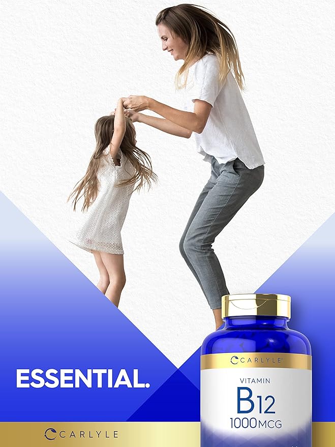 Carlyle Vitamin B12 1000mcg | 400 Tablets | Vegetarian, Non-GMO, Gluten Free Supplement