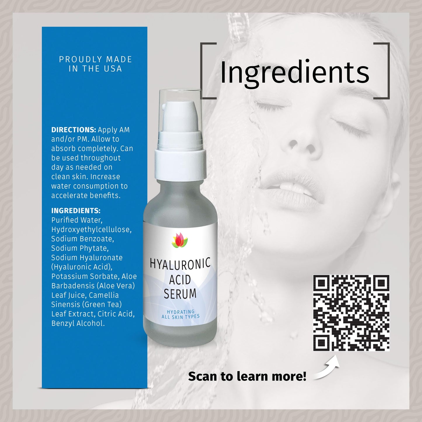 Reviva Labs Hyaluronic Acid Serum for Face and Neck - Moisturizing, Nourishing, and Hydrating Serum Acido Hialuronico - Face Ser