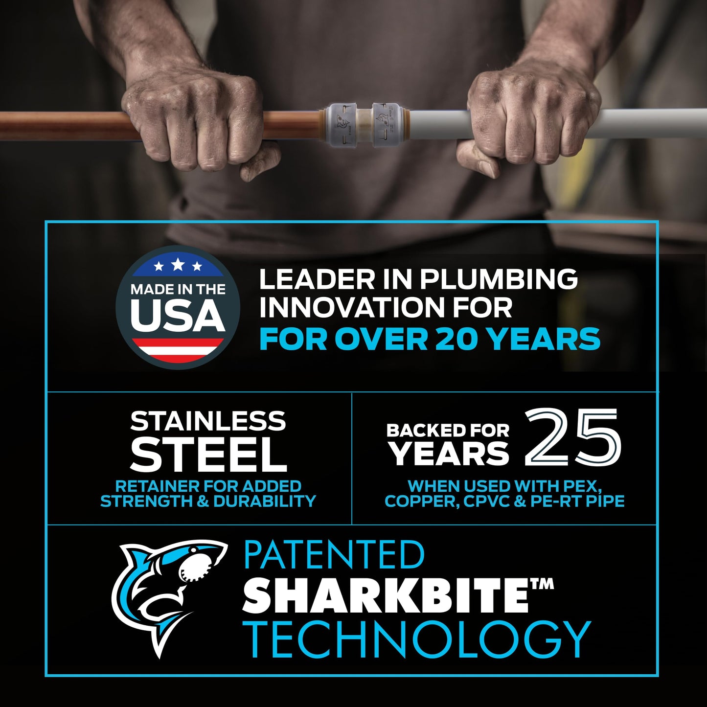 SharkBite Max 1/2 Inch Push Cap, Push to Connect Brass Plumbing Fitting, PEX Pipe, Copper, CPVC, PE-RT, HDPE, UR514A