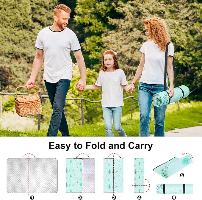 ICOSY Picnic Blankets Beach Blanket, Waterproof Outdoor Blanket Sandproof Picnic Camping Mat Camping Essentials 78" x 59"
