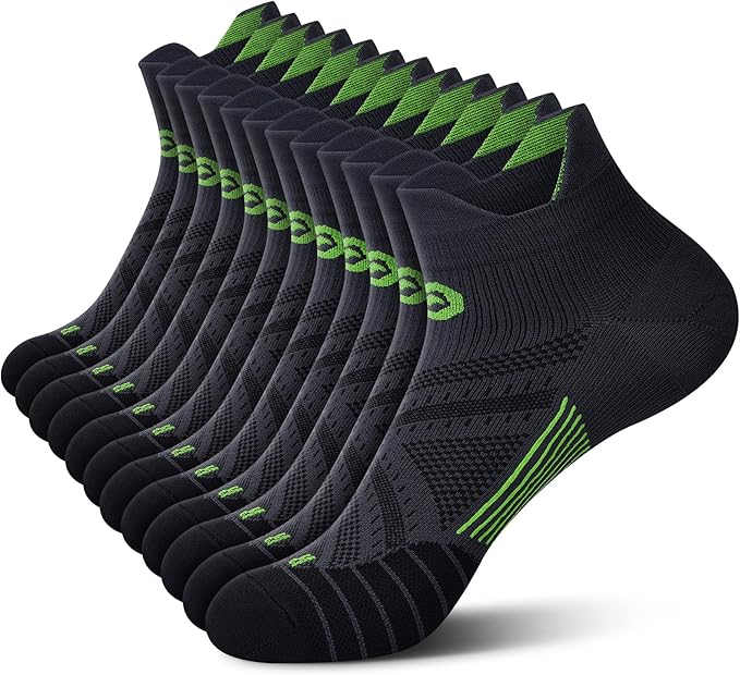 PAPLUS Ankle Compression Sock for Men and Women 2/4/6 Pairs, Low Cut Compression Running Sock with Ankle Support