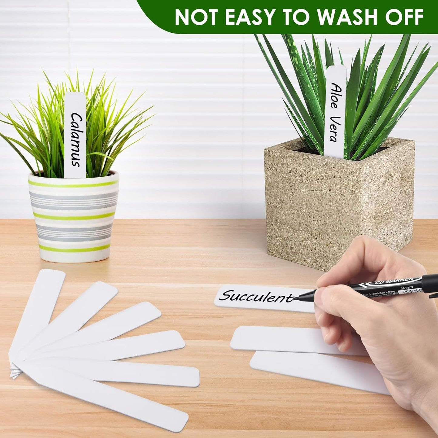 Plant Labels 300pcs 4 Inch with Garden Plant Markers Pen of Outdoor Waterproof,Plant Tags and Permanent Marking Pen, Garden Labels Gardening Gifts for Women Men