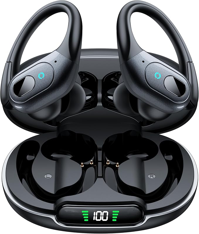 occiam Active Noise Cancelling Earbuds Wireless Bluetooth Headphones Ear Buds 90Hrs Playback Stereo Bass Earphones with Mi...