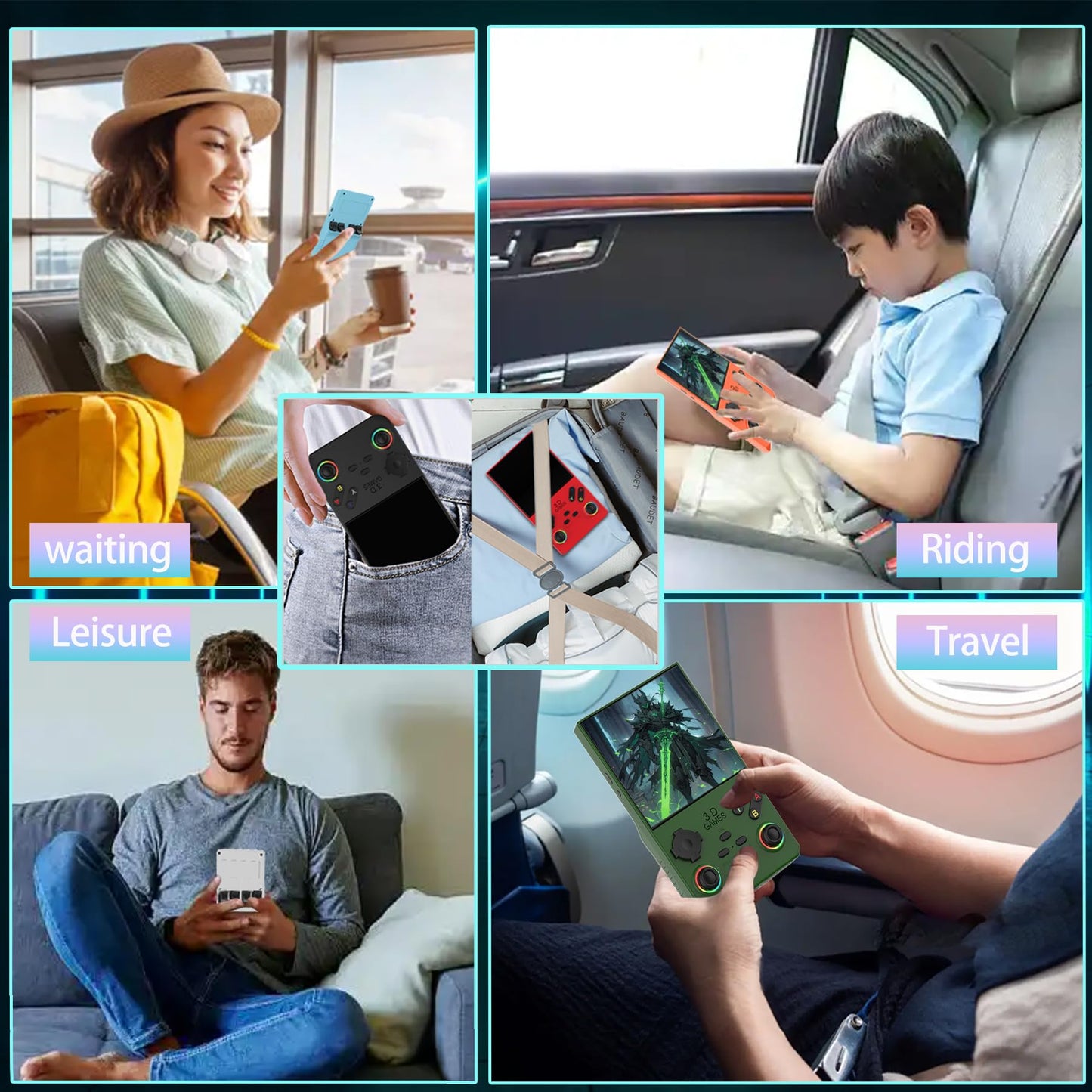 RegiisJoy 2025 New Upgraded V40 Max Handheld Game Console, 40000 Games 4 inch IPS Screen Retro Gaming Console, 256G 4000mAh Portable Mini Pocket Handheld Emulator Gift for Adults