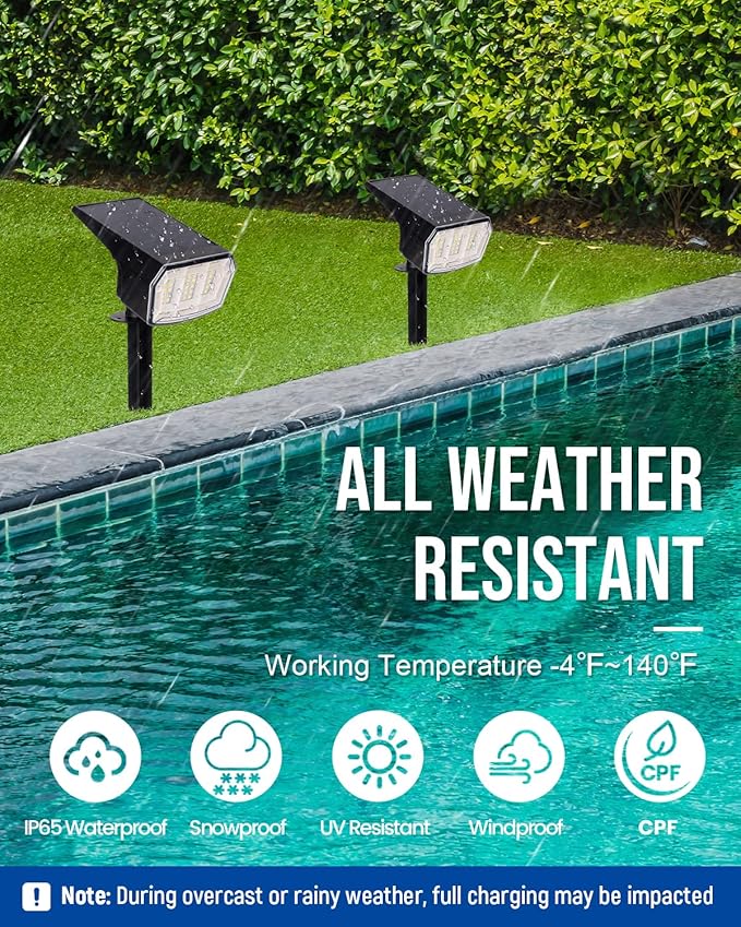 Solar Spot Lights Outdoor 63 LED 3 Lighting,Waterproof IP65 Modes Spotlights for Outside House Yard Garden Landscape Lights 4 Pack (Natural Lihgt)