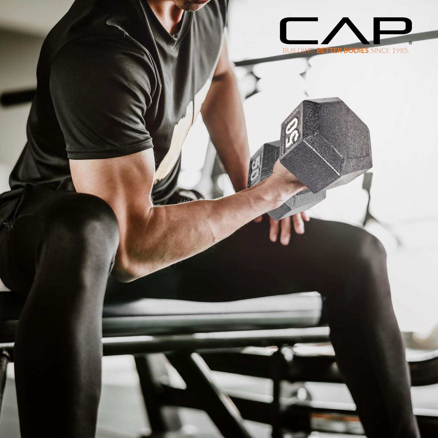 CAP Barbell Cast Iron Hex Dumbbell, Pair, 5 lb