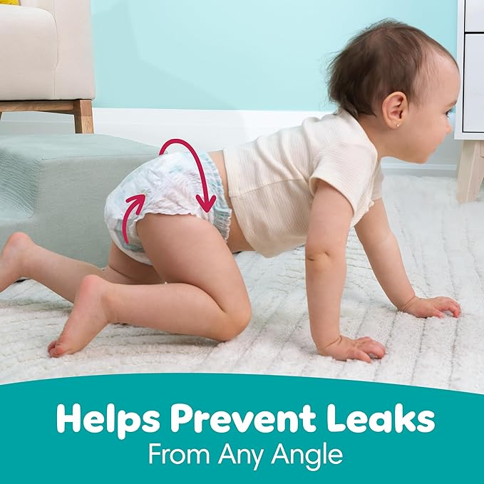 Pampers Diapers - Swaddlers 360° - Size 5, 52 Count, up to 100% Leakproof Comfy Dry Fit, Designed for Easy Changes, Pull On Baby Diaper (Packaging May Vary)