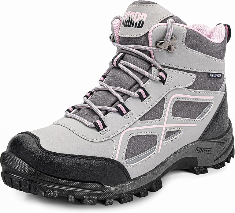 R CORD Womens Hiking Boots Waterproof Mid-Cut Hiking Boots Womens Non-Slip Hiking shoes Outdoor Trekking Camping Trail Out...