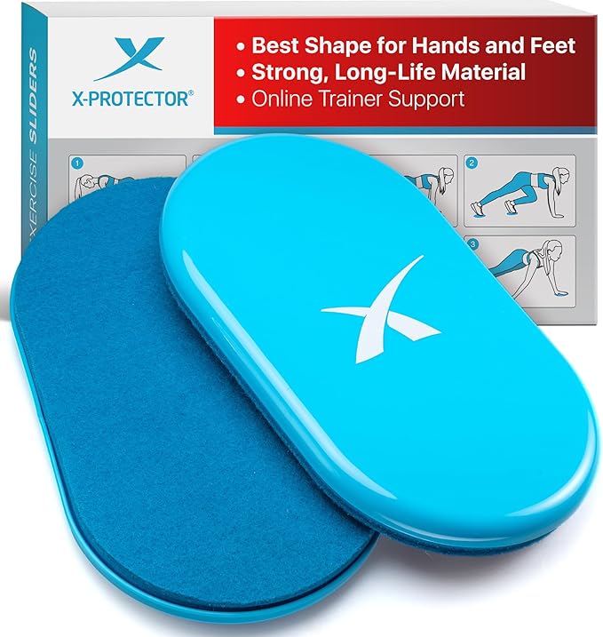 X-Protector Sliders for Working Out - 2 PCS - Double-Sided Exercise Sliders for Hard & Carpeted Floors - Gliders for Exerc...