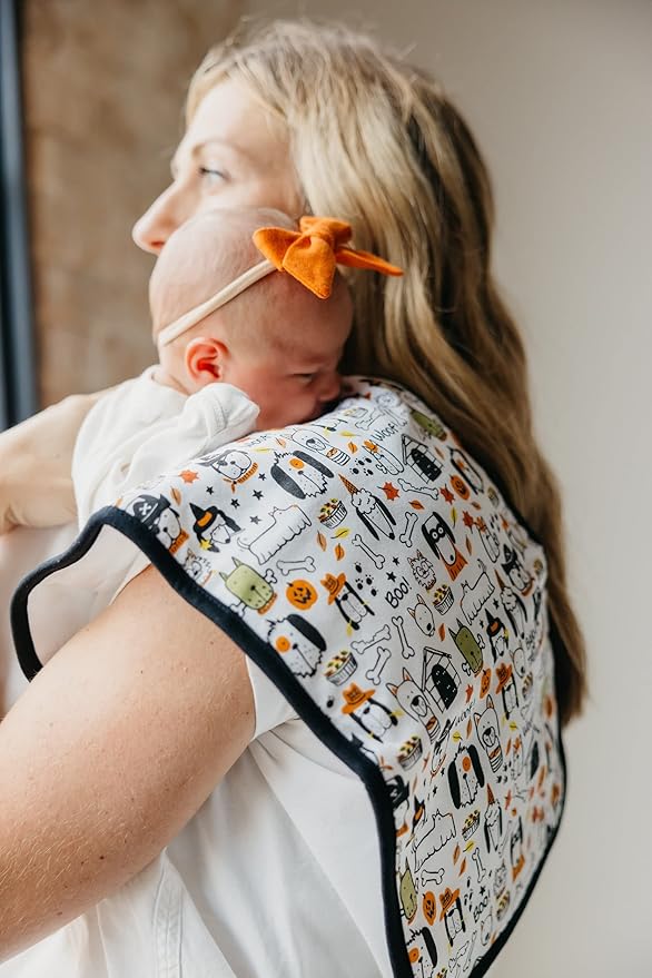 Copper Pearl Baby Burp Cloth Large 21''x10'' Size Premium Absorbent Triple Layer 3-Pack Gift Set Bones
