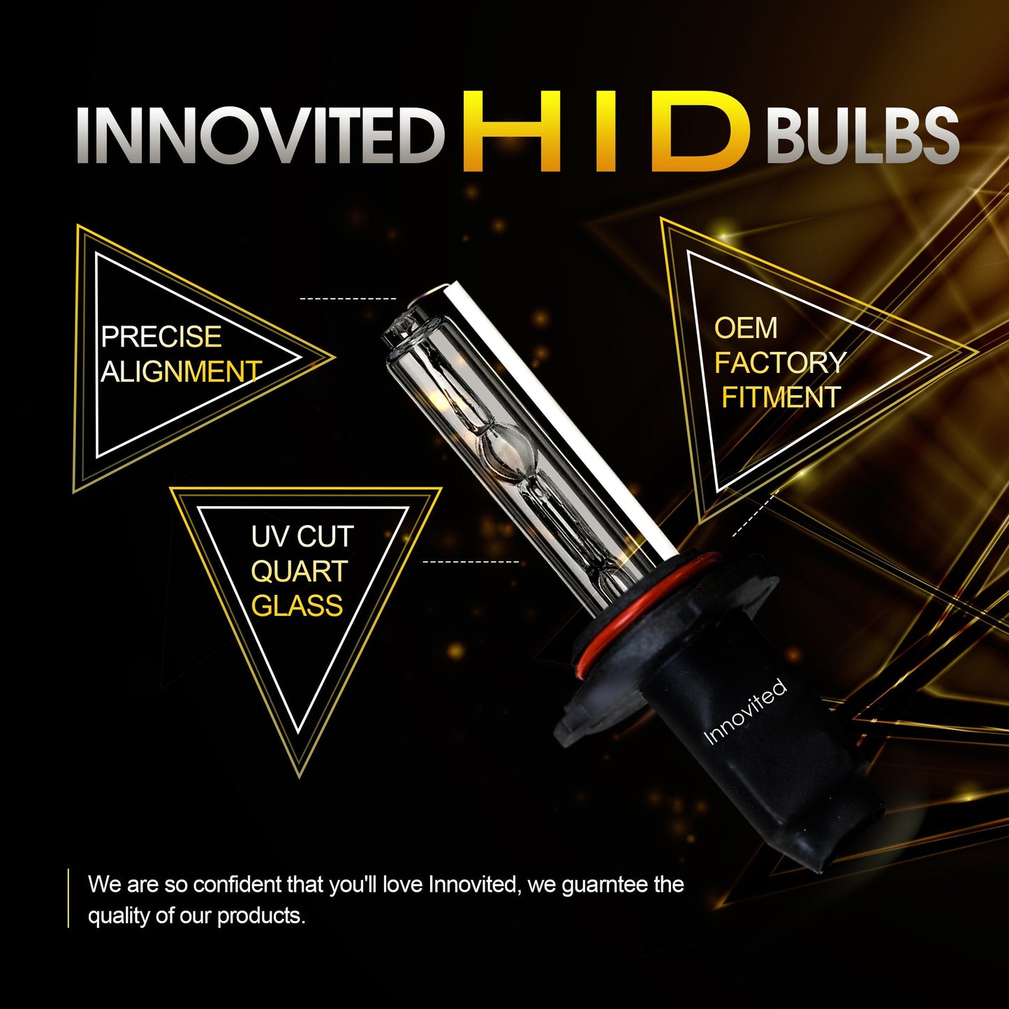 Innovited HID Xenon Replacement Bulbs, H11 H9 H8, 5000K Pure White, 1 Pair