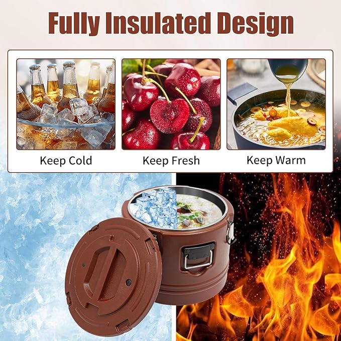 Insulated Soup Container 7.9 Gallon Commercial Food Warmer for Hot&Cold Food, Hot Box for Catering, Food Cooler Soup Carrier for Restaurant, Canteen 6H Insulation Time