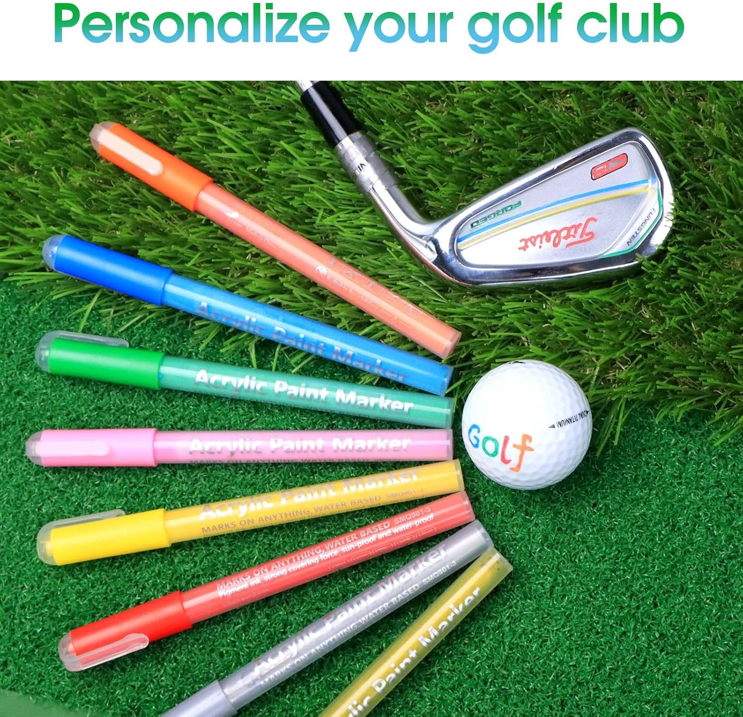 Golf Club Paint-8Pcs Golf pens&Golf Markers for Fill in, Customize or Renovate Your Clubs and DIY Golf Balls