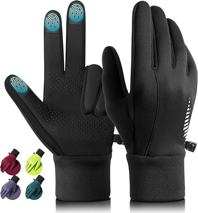rivmount Winter Gloves Women Men, Cold Weather Touch Screen Liner Glove, Windproof 3-Layers, for Running, Cycling, Biking,...