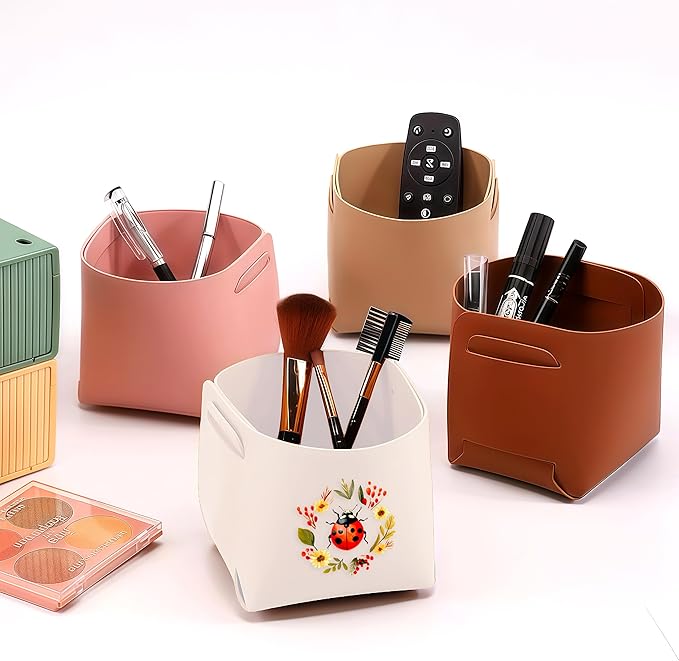 Ladybugs Makeup Brush Holder, Decorative Desk Organizer for Jewelry Pen Pencil Glasses Storage, Ladybugs Lovers Themed Gifts Stuff For Girls Teens Kids Women!