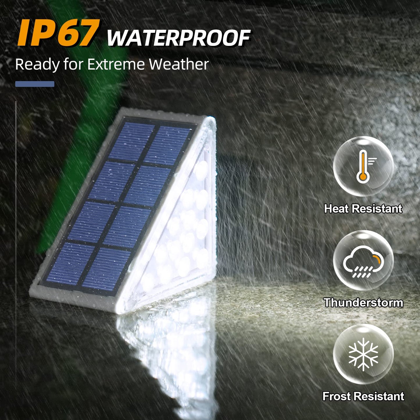 Niorsun Solar Step Lights - 12 Pack Cool White Waterproof Stair Lights, Ip67, Auto On/Off For Outdoor Patio, Yard, Deck Decor