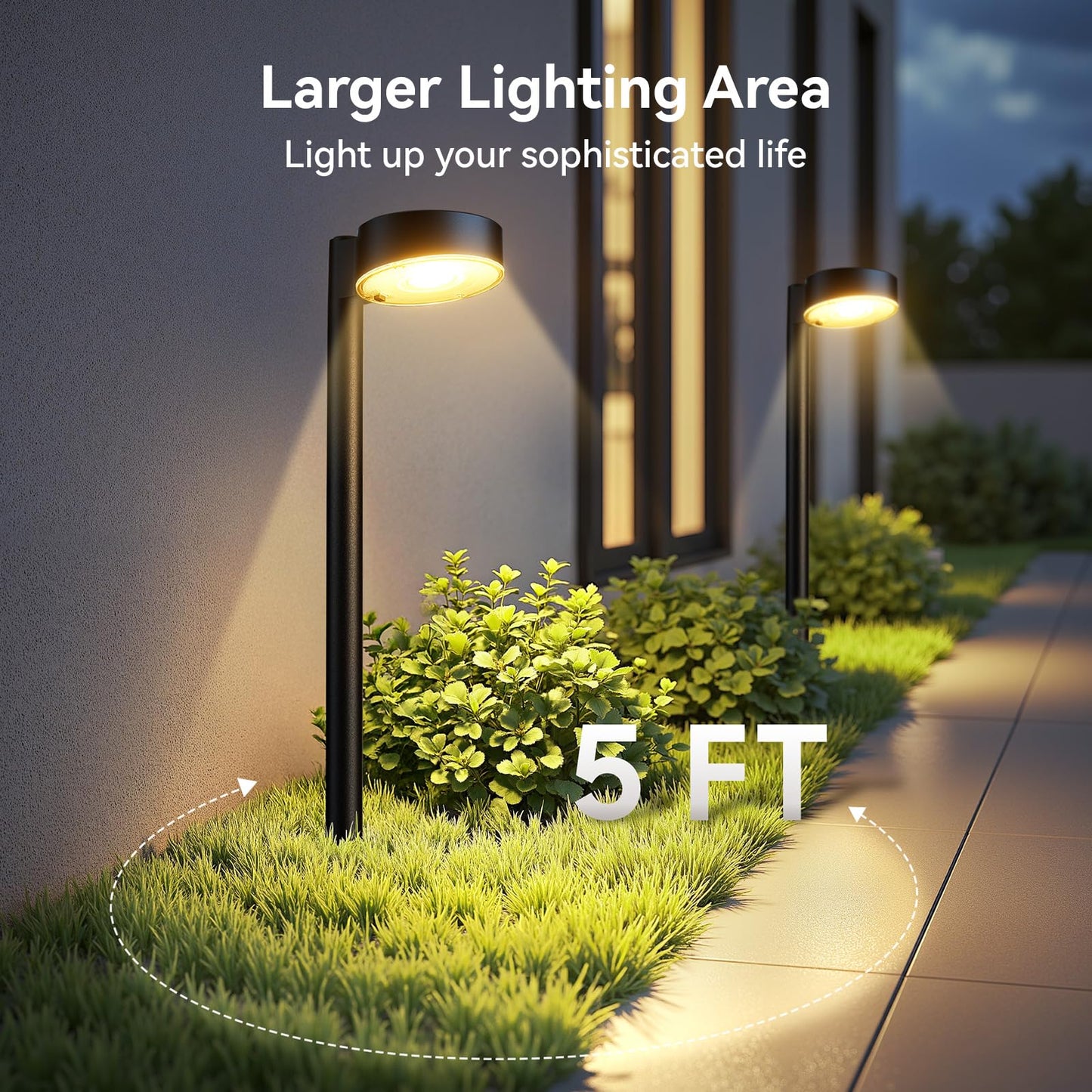 Ahaorigin 4 Pack Solar Pathway Lights Outdoor  Bright Led Solar Lights Outdoor Waterproof  Up To 12 Hrs Modern Path Lighting For Yard Garden Walkway Driveway Lawn Decor (4 Pack)