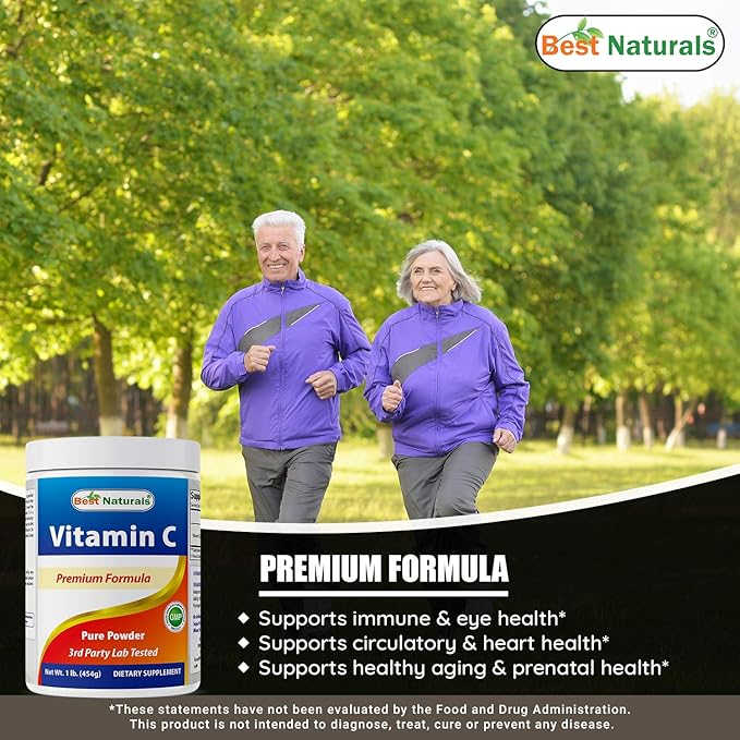 Best Naturals Hawthorn Berry 565 mg & Vitamin C Powder 1 lb