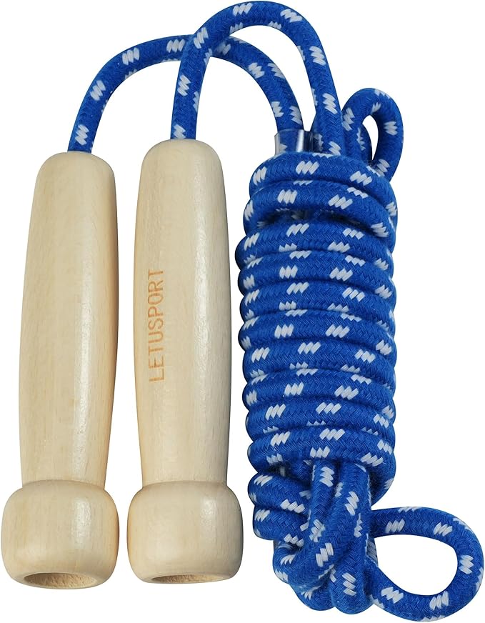 LETUSPORT 8.8 Feet Jump Rope for Women Men Kids Wooden Handle Jumping Ropes