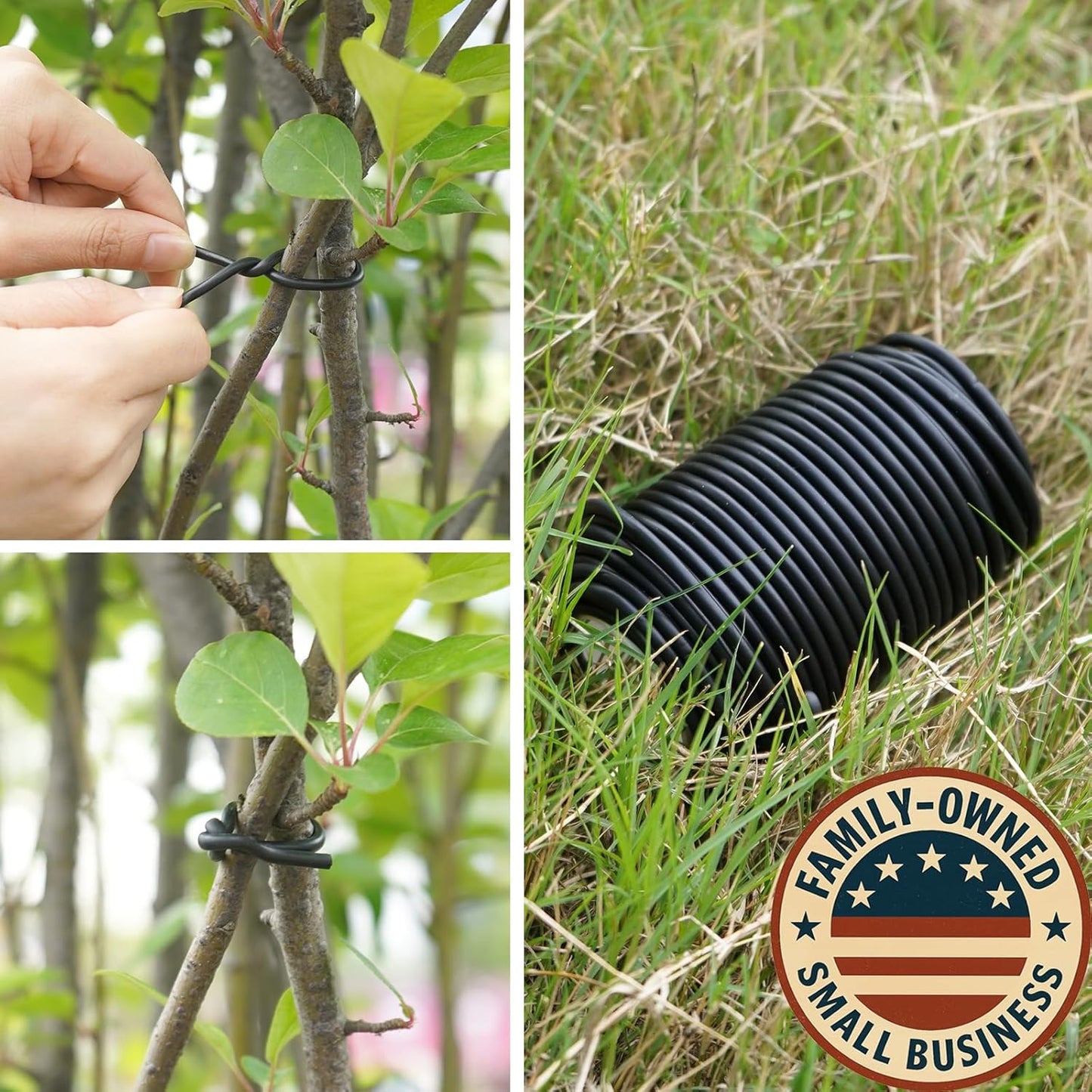 Decoroca Soft Plant Ties for Support - 65.6' Reusable Waterproof Plant Wire, Garden Twist, Office Organization and Decoration Binding（1pc/Black）