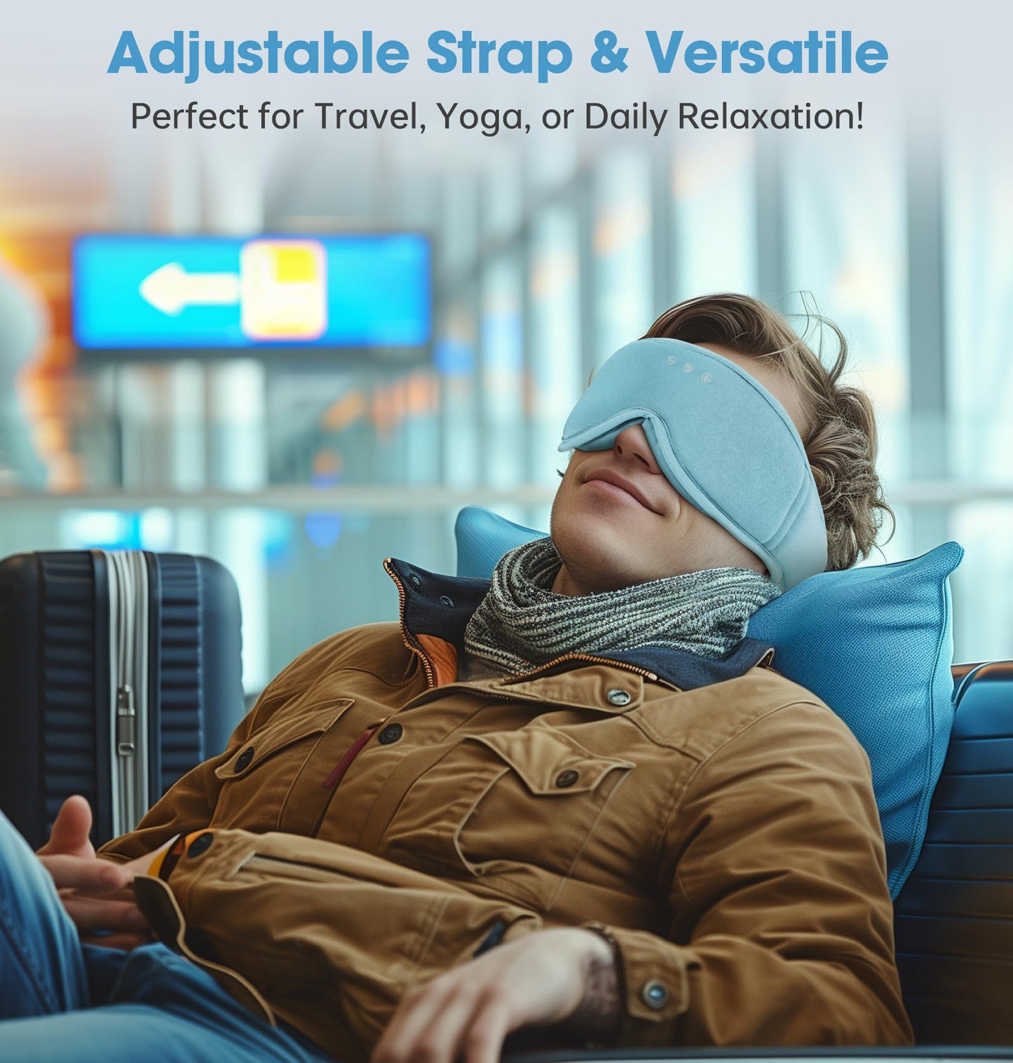 BambooCotton 3D Bluetooth Sleep Mask, LC-dolida 2025 New Sleep Headphones, Wireless Comfort, Sustainable Luxury for Better Sleep