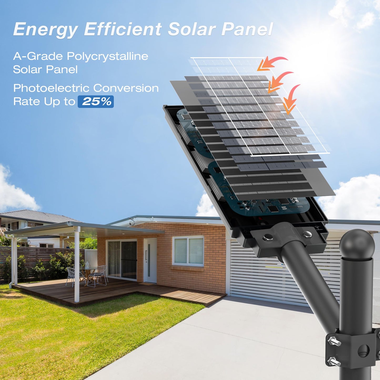 Sunwish Solar Street Lights, Motion Sensor, Waterproof IP66, 4 Pack, Black, Model Sunwish-FBK