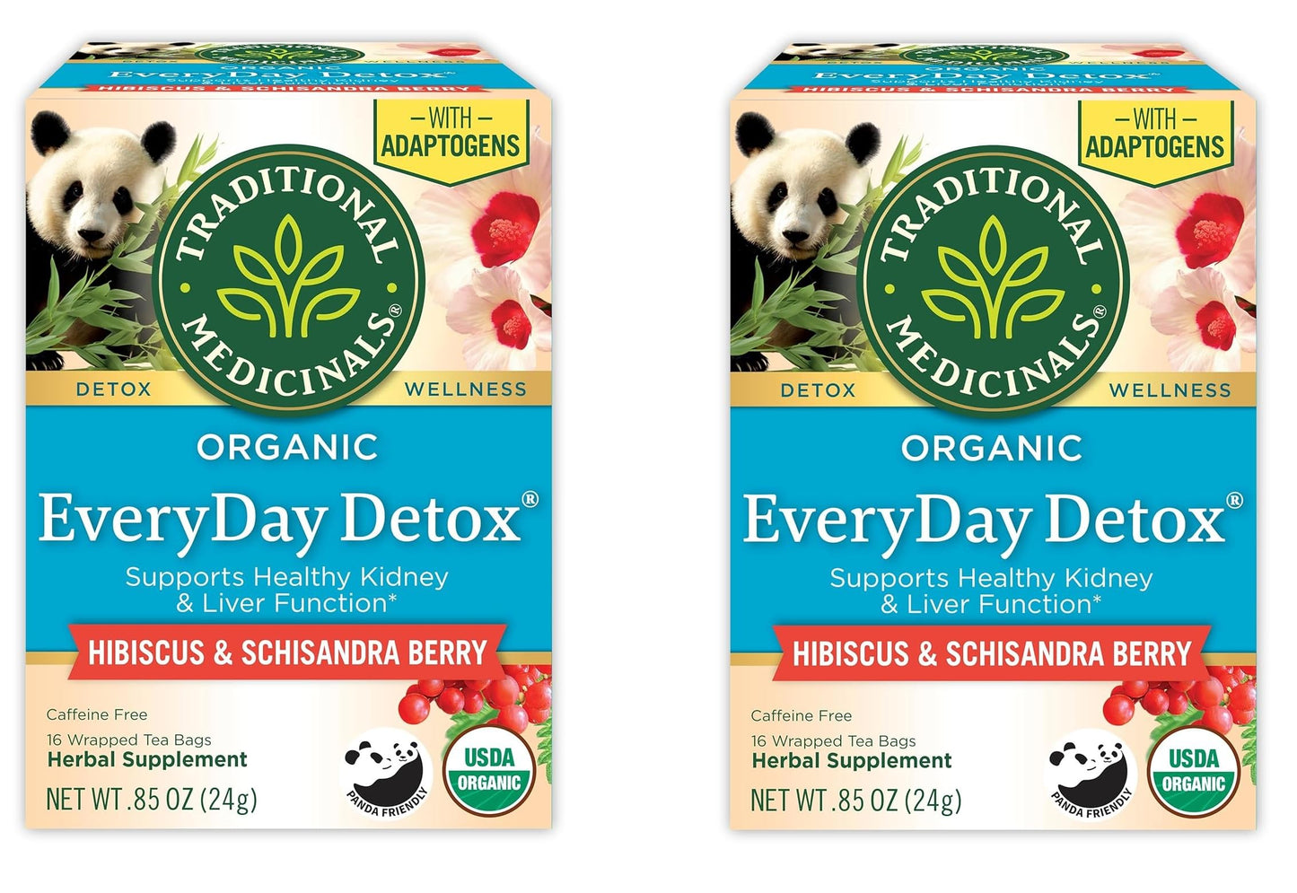 Traditional Medicinals Tea  Organic Everyday Detox Schisandra Berry  Supports Healthy Liver Function  Detox  16 Tea Bags (Pack of 2)