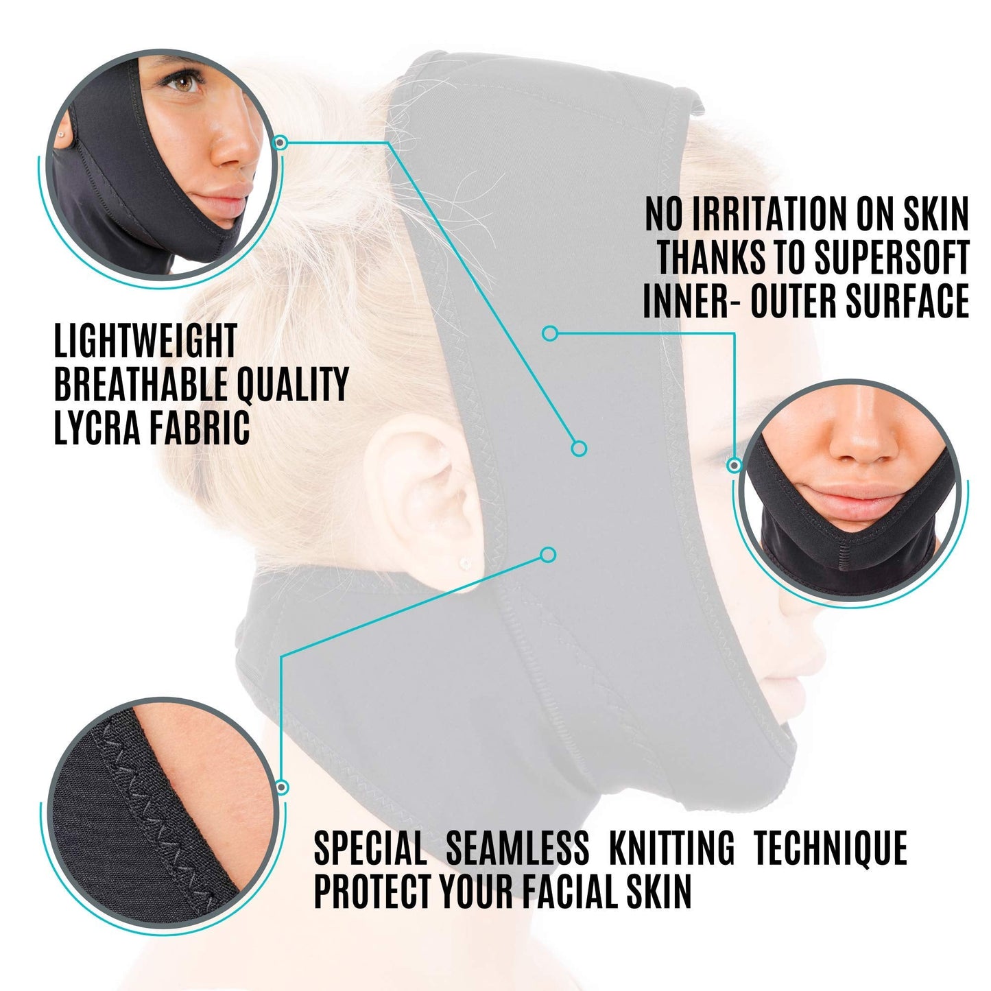 invera Chin Compression Garment After Liposuction Surgery, Neck Cover Strap Bandage