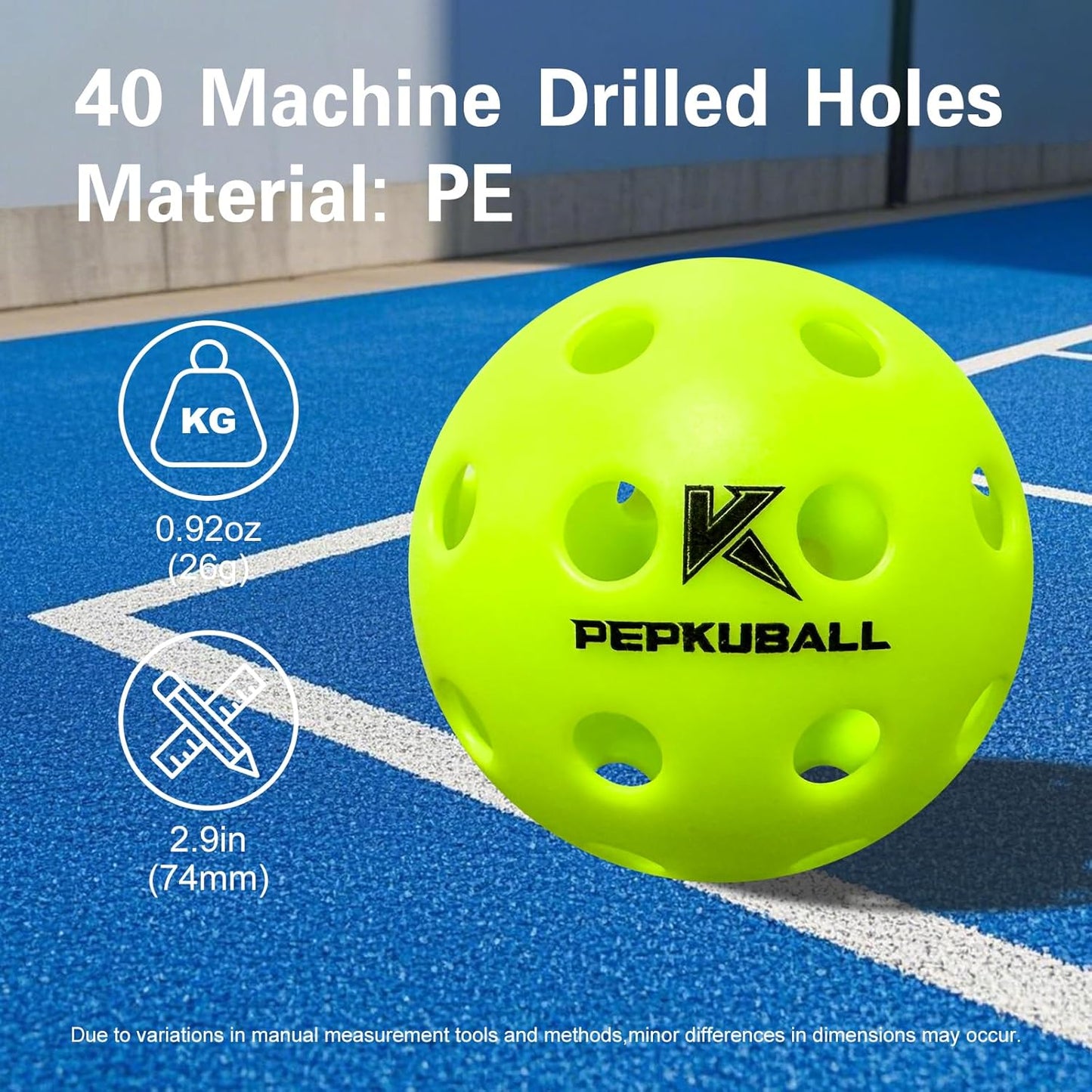 Pickleball Balls Indoor: 4 Pack, 8 Pack, 12 Pack | 40-Hole Outdoor Pickleballs, High Visibility & Bounce, Stylish & Durable for All Paddle Styles & Skill Levels