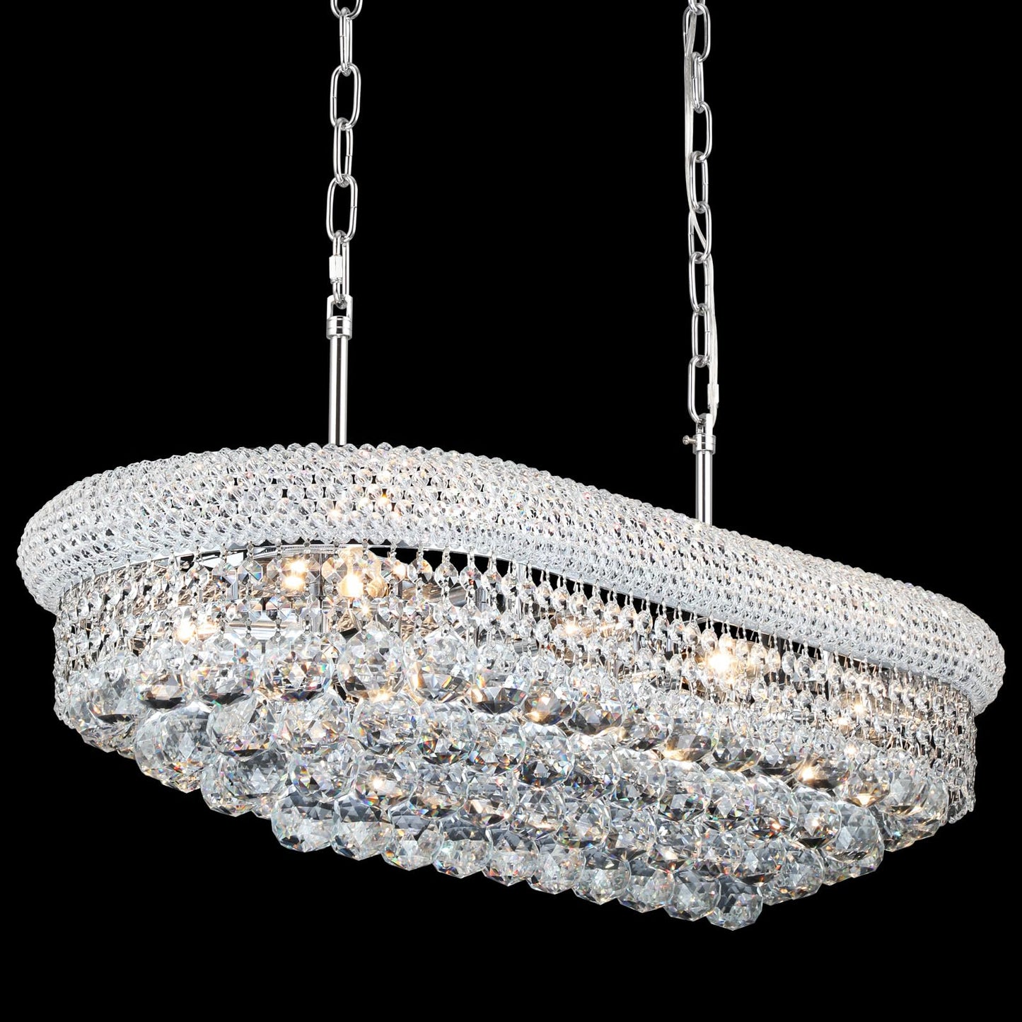 Crystal Chandeliers For Dining Room Light Fixtures Over Table  Modern Crystal Chandeliers For Kitchen Lsland  9 Lights Empire Style Chrome stylish Lighting Fixtures For Living Room Bar L31 Inch
