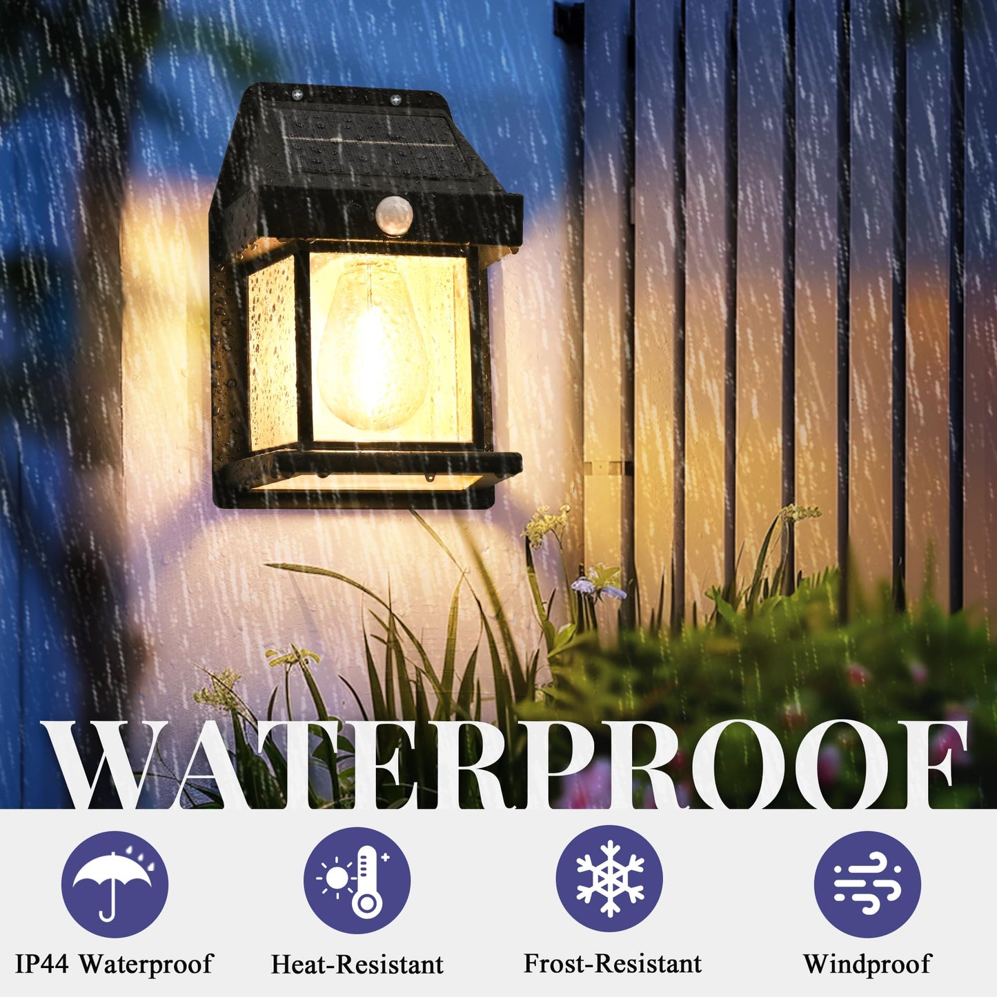 SOLPEX Solar Motion Lights Outdoor, Waterproof, 1 Pack, Warm White, Motion Sensor, Model 9347