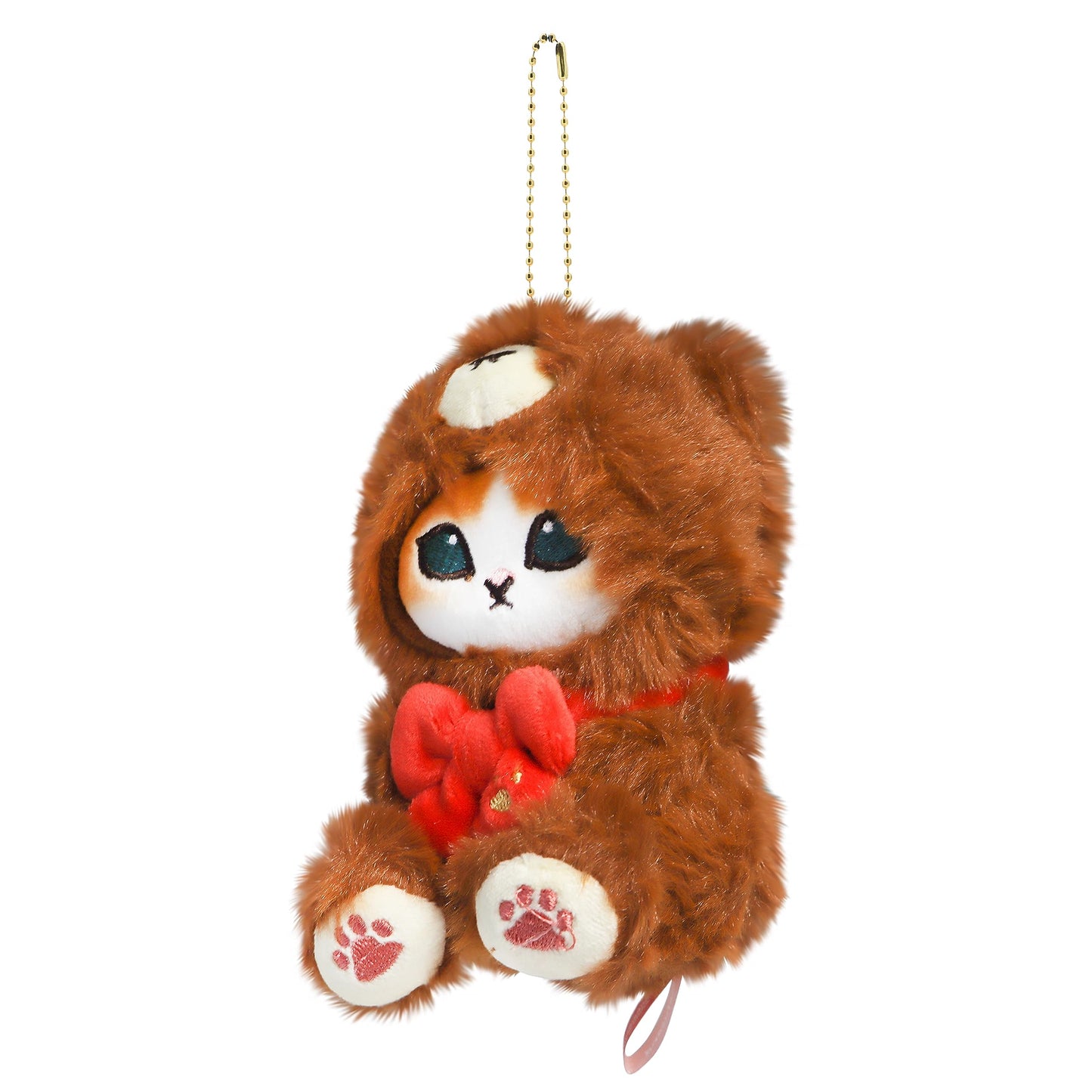 Unique Teddy Bear Shark Cat Plush Keychain – Bag & Purse Charm, for Shark Cat Lovers (Brown)