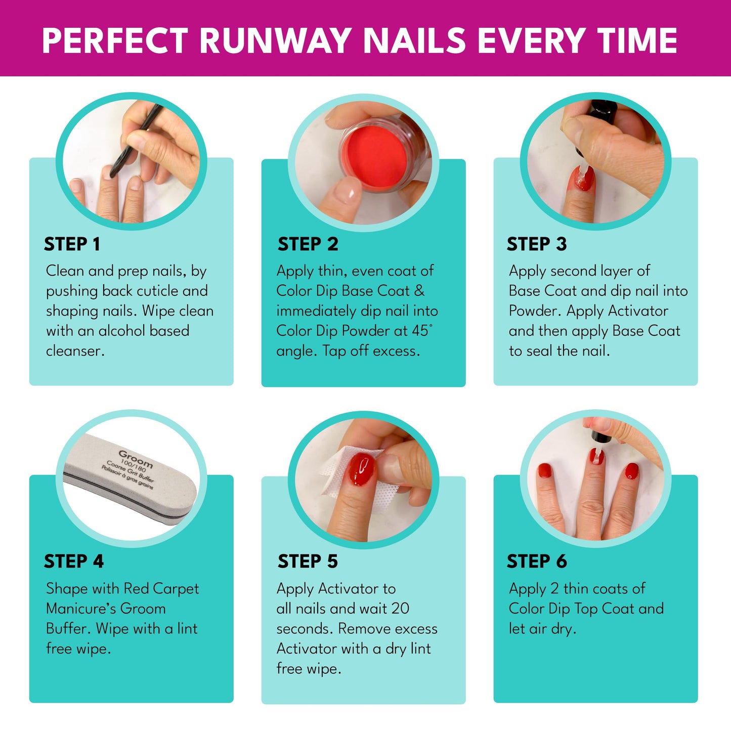 RC Red Carpet Manicure Color Dip - Essential Professional Solution to Clean & Restore Nail Brush Bristles, Maintains Softness fo