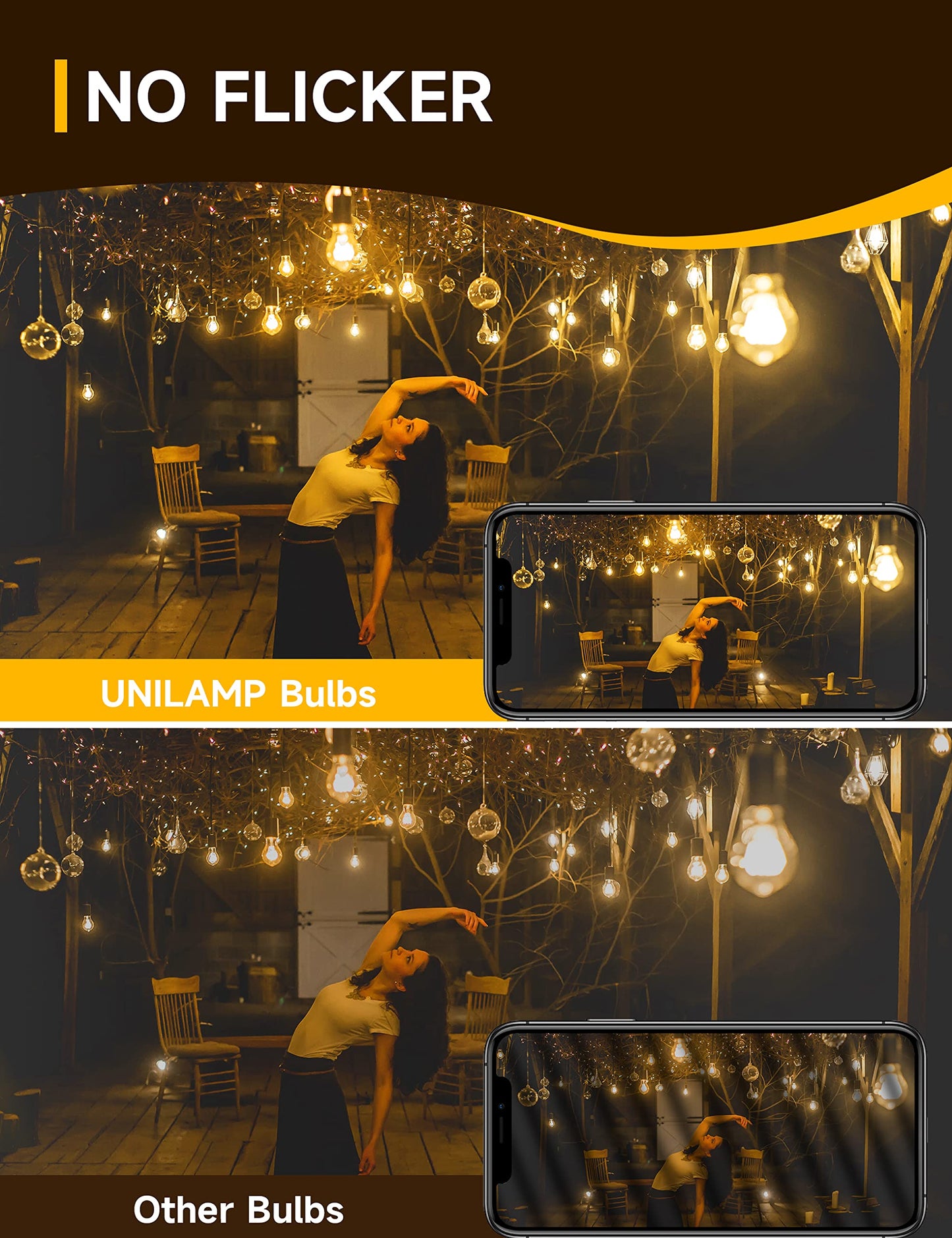 Unilamp Edison Bulbs 40W Vintage A19 Incandescent Light Bulbs, Warm White 2700K, E26 Dimmable, 4 Pack