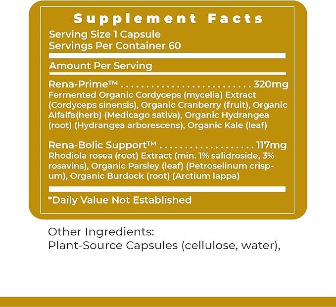 Premier Research Labs RenaVen: Premier Kidney Support for Kidney Cleanse Detox and Repair | Improve Kidney Function and Urinary Support with Fermented Cordyceps - 60 Plant-Source Capsules