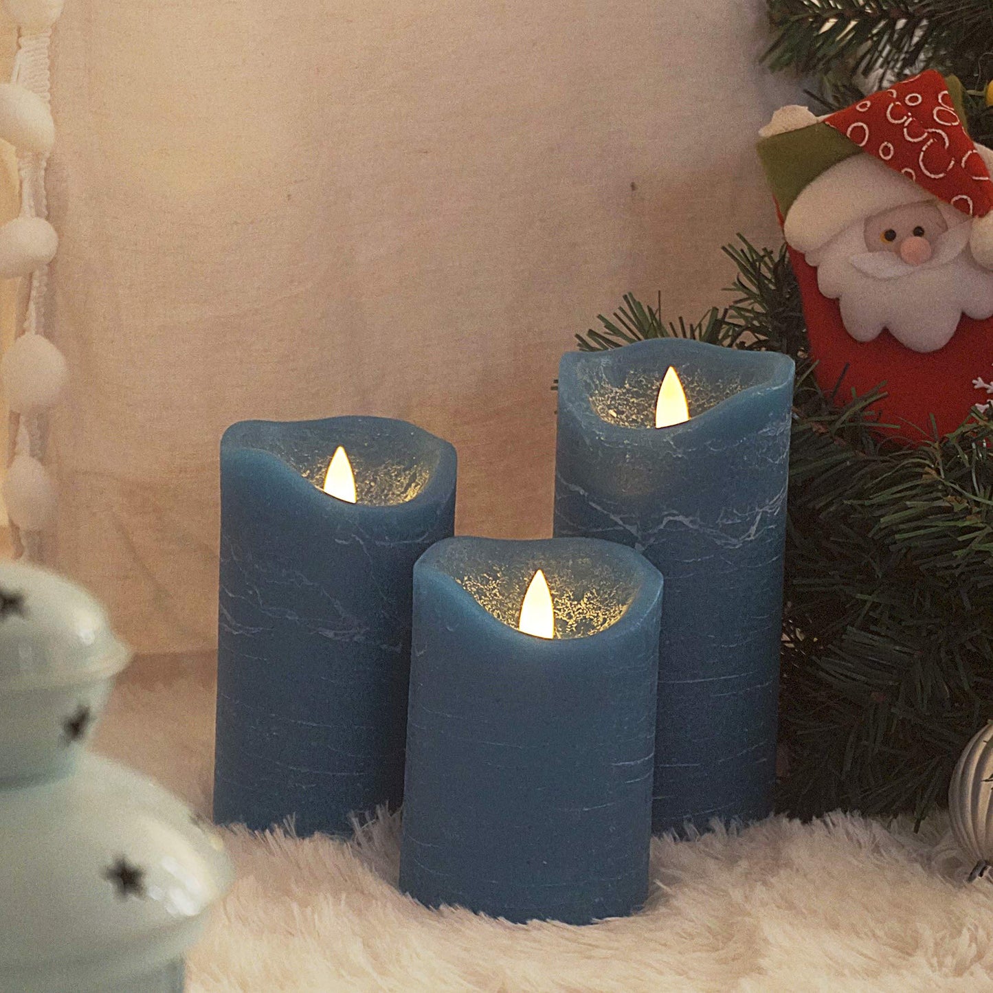 3 Pack Real Wax Flameless Candles Battery Operated Led Pillar Flickering Realistic Electric Candle Gift Sets With Remote Control