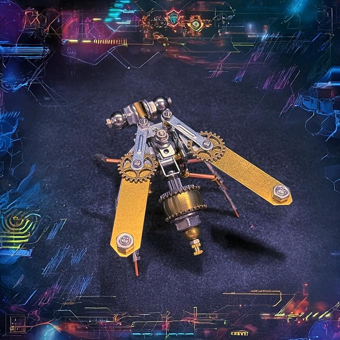 3D Metal Puzzle Insect Bug Mechanical Fly Model Steampunk Sculpture DIY Projects Making Kit Arts and Crafts Metal Building Science kit, Ideas,Gifts for Birthday(Mechanical Fly A)